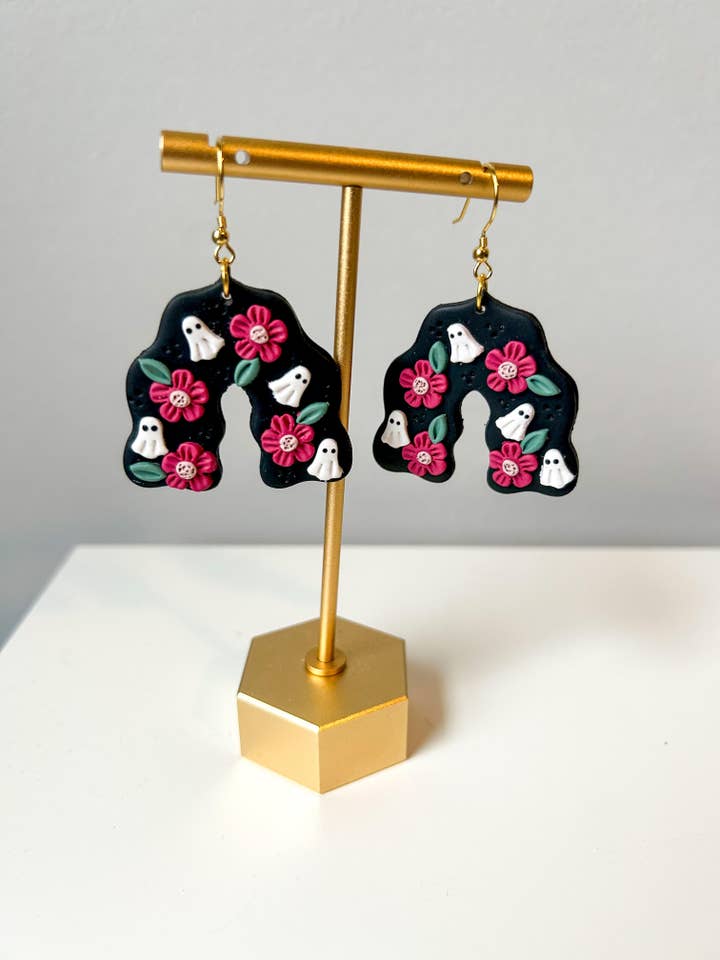 Floral Ghostie Dangles for wholesale by Clay by Bridget