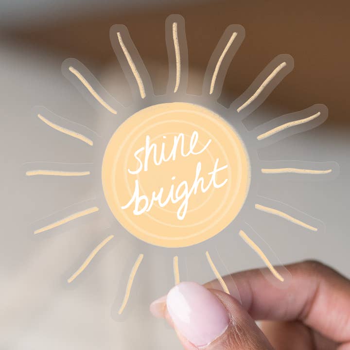 Adesivo solare giallo trasparente | Shine Bright | 3x3 pollici per la vendita all'ingrosso da parte di Ivory Paper Co