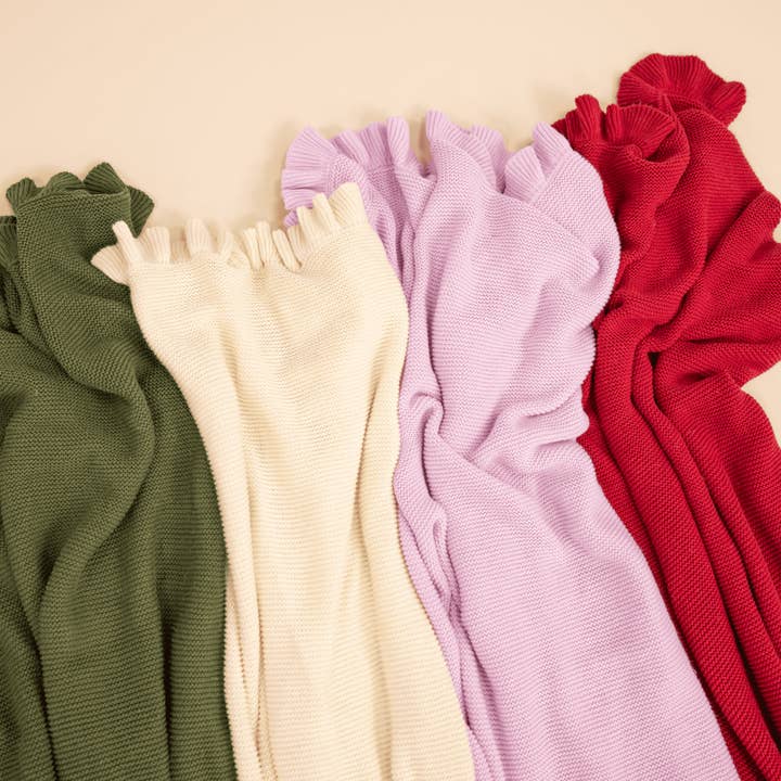 SwaddleAn - Wholesale Bedding Blanket - Kids & Baby - SwaddleAn Ruffled Knit Baby Blanket - 100% Cotton9