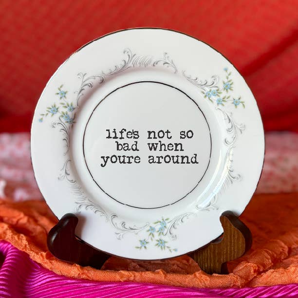 Upcycled Funny Plates, Not So Bad, Gift Shop, Tourists for wholesale by pretty little creeps