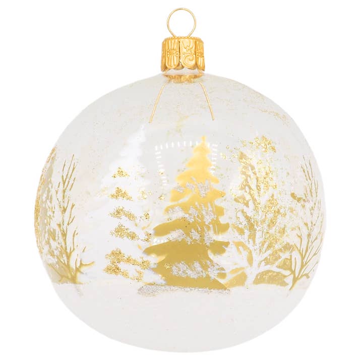 Sfera di vetro SOGNO D'INVERNO - Decorazione natalizia in vetro per la vendita all'ingrosso da parte di Mrs Twinkle