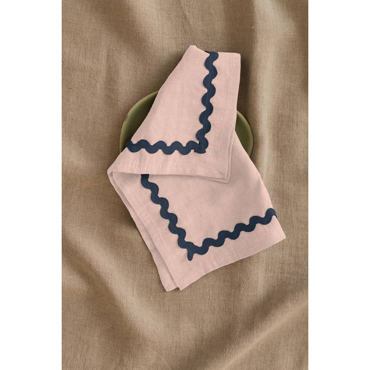 Live Linen - Wholesale Dinner & Cloth Napkin - Blue Lace Trim Linen Napkin – Elegant Dining5