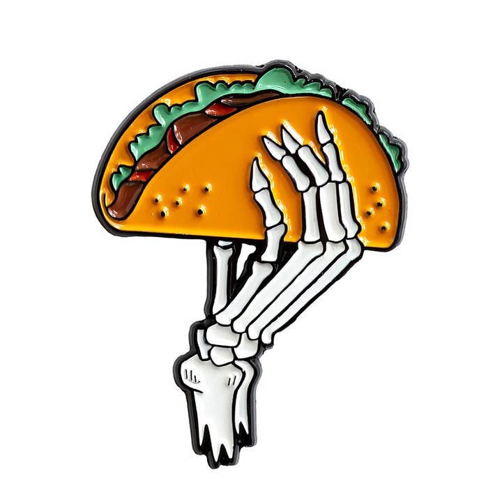 Ectogasm - Wholesale Lapel Pin/Button - Taco Skeleton Enamel Pin