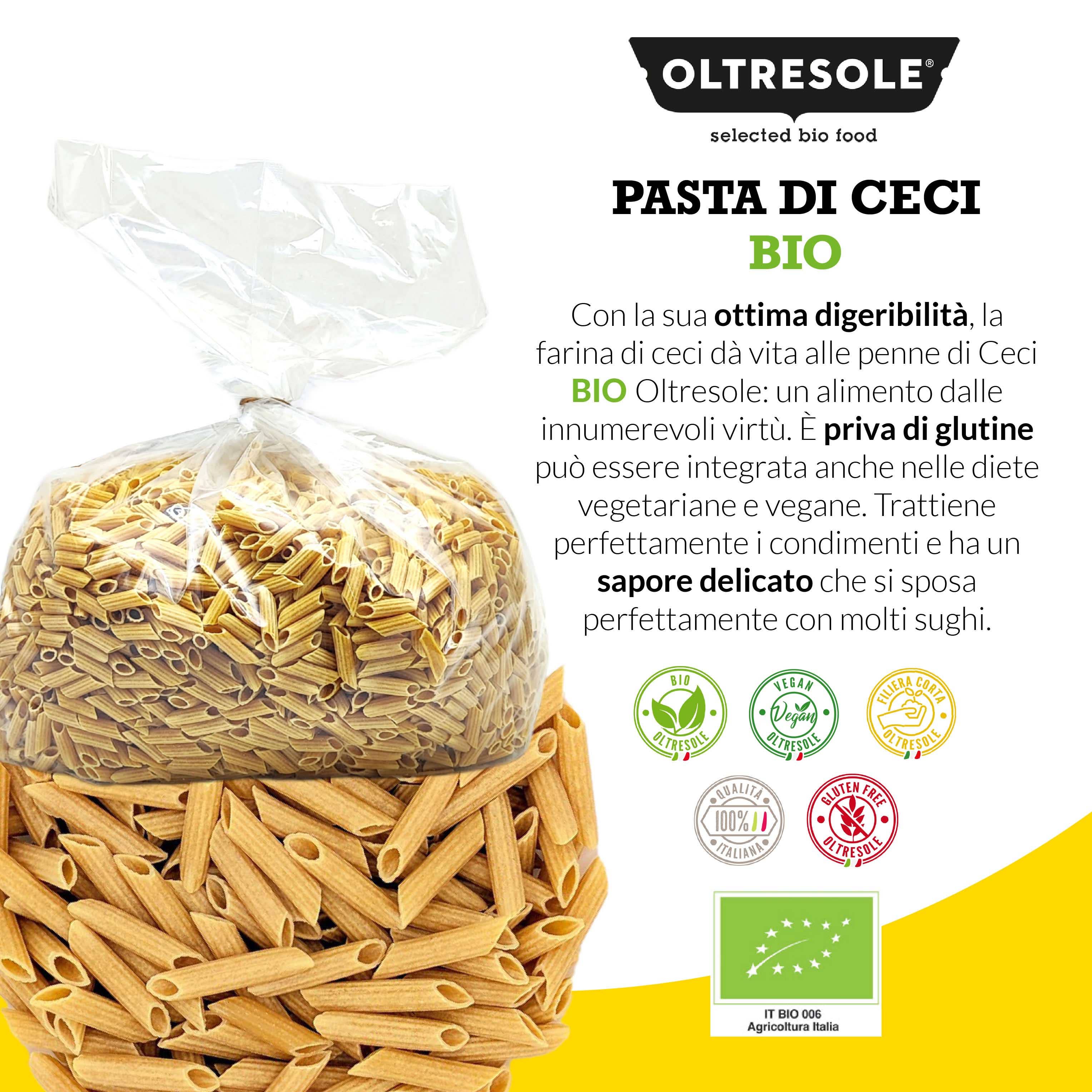 Oltresole - Venta al por mayor Pasta - PASTA DE GARBANZOS BIO PENNE 4 Kg3