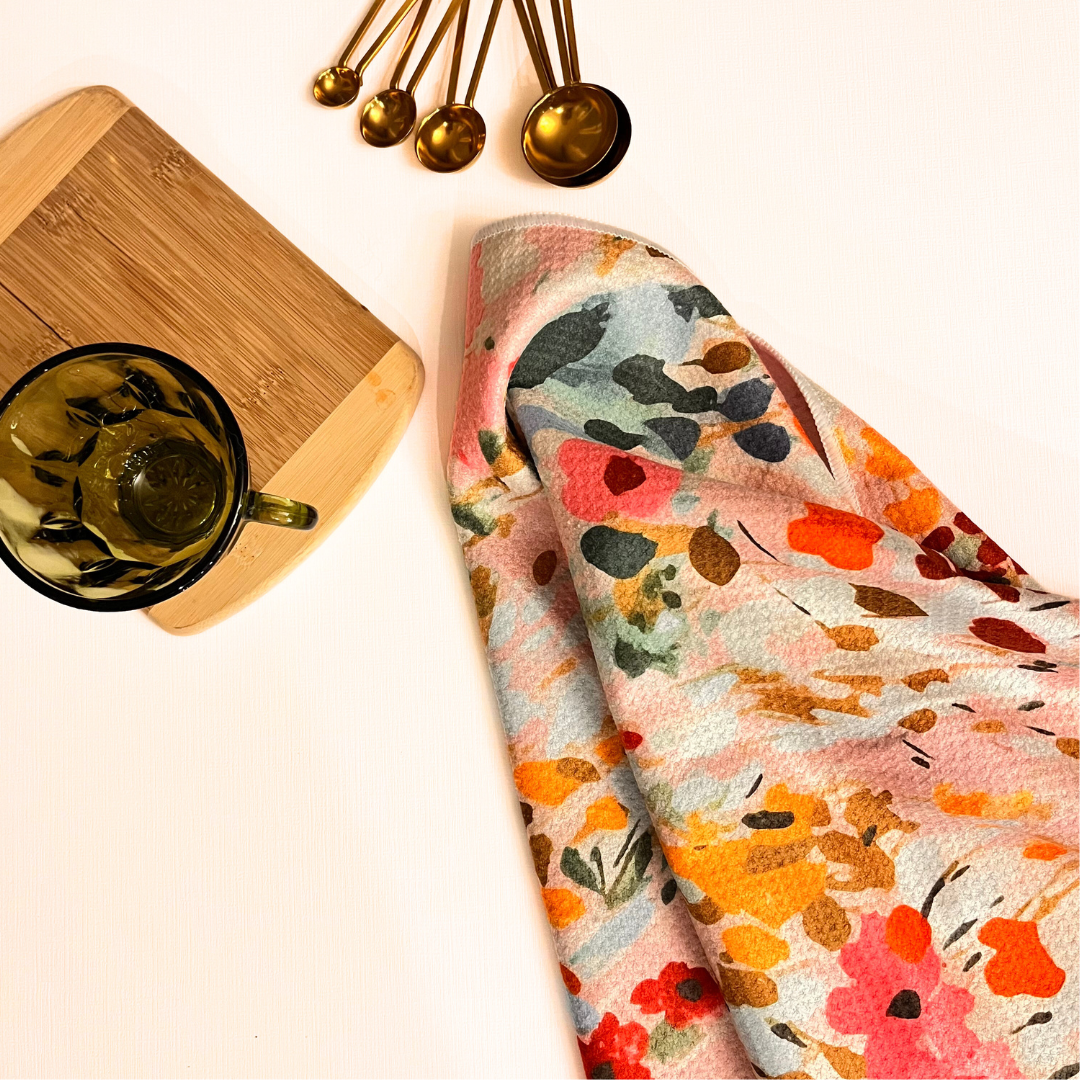 Paper Baristas - Wholesale Tea Towel - Petite Flower Kitchen | Recycle Microfiber Waffle Tea Towel2