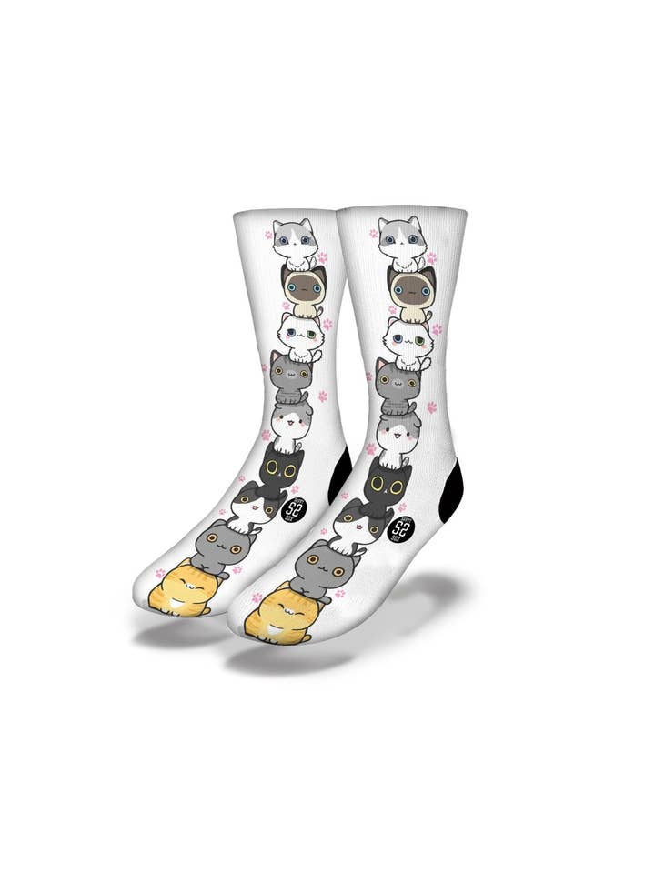 Savvy Sox – wholesale Strumpor - Unisex – Cat Stacks Strumpor
