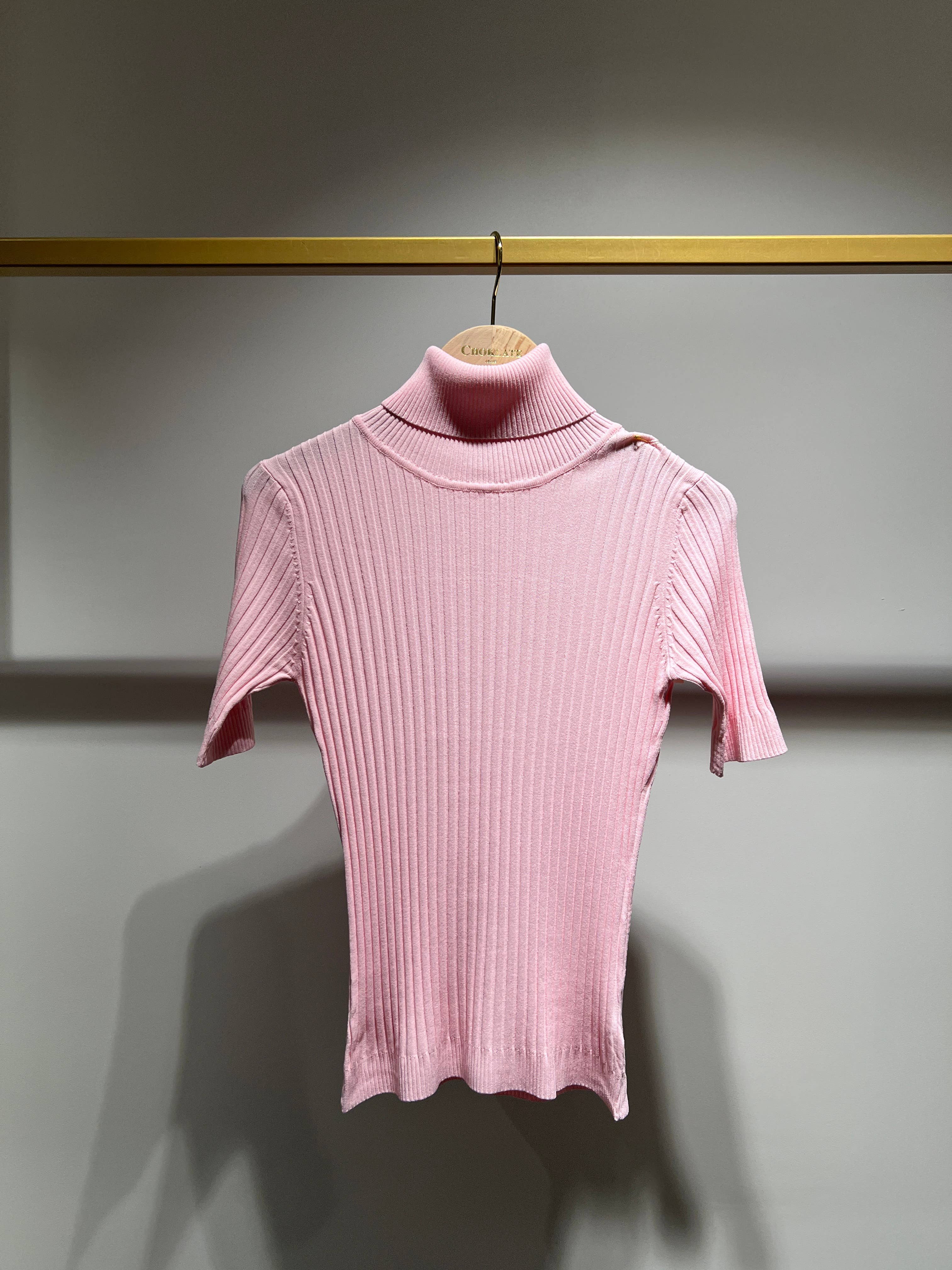 CHOKLATE PARIS – wholesale Stickad topp - Dam – Kortärmad polotröja i ribbstickning - 0512120