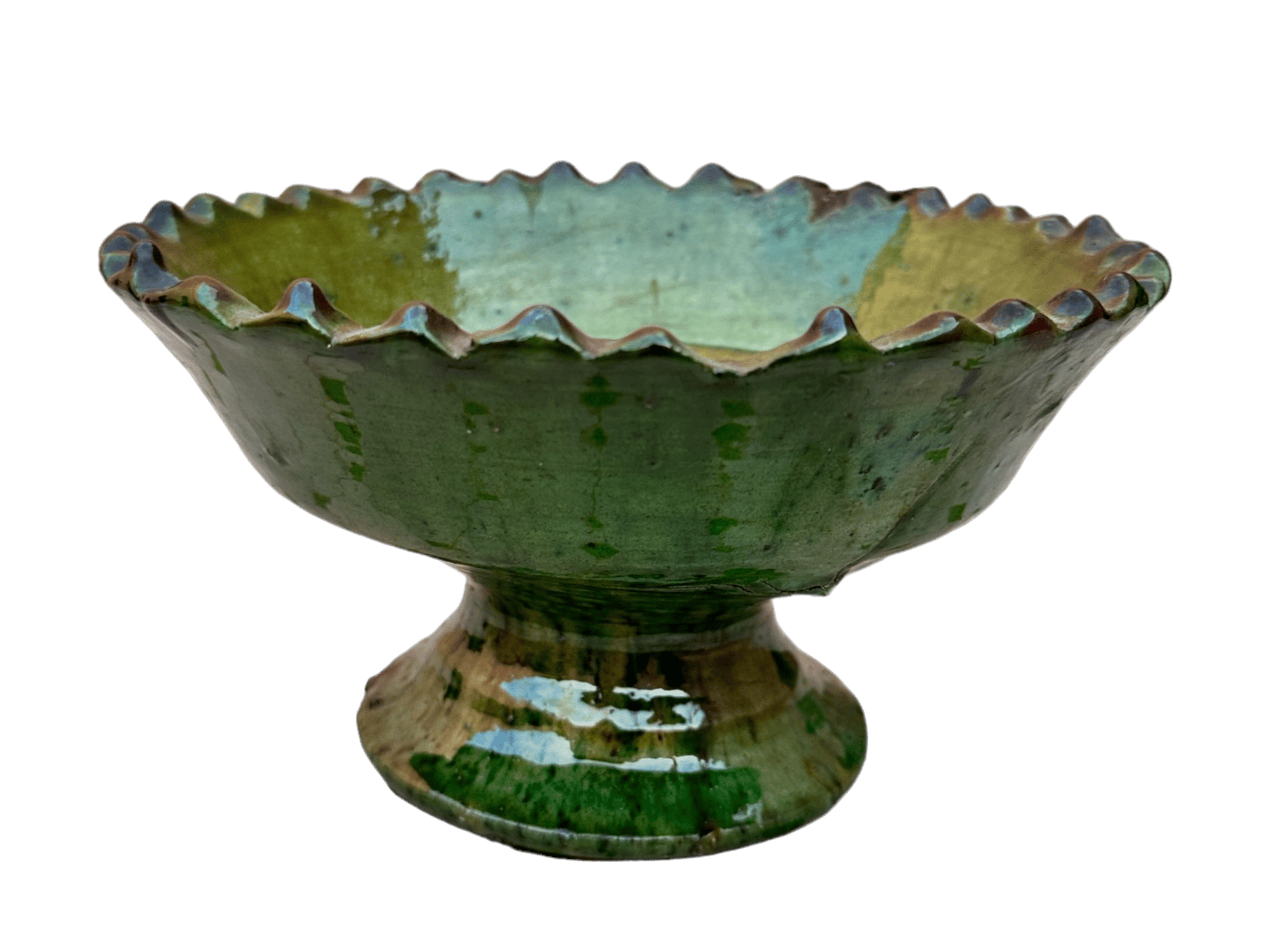 Moroccantastics - Wholesale Decorative Plate/Dish/Bowl - Tamegroute Green Fruit Bowl or Planter – Handmade Moroccan Pottery6
