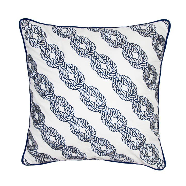 Nautical Rope Chain Indoor/Outdoor Throw Pillow for wholesale by Rightside Design