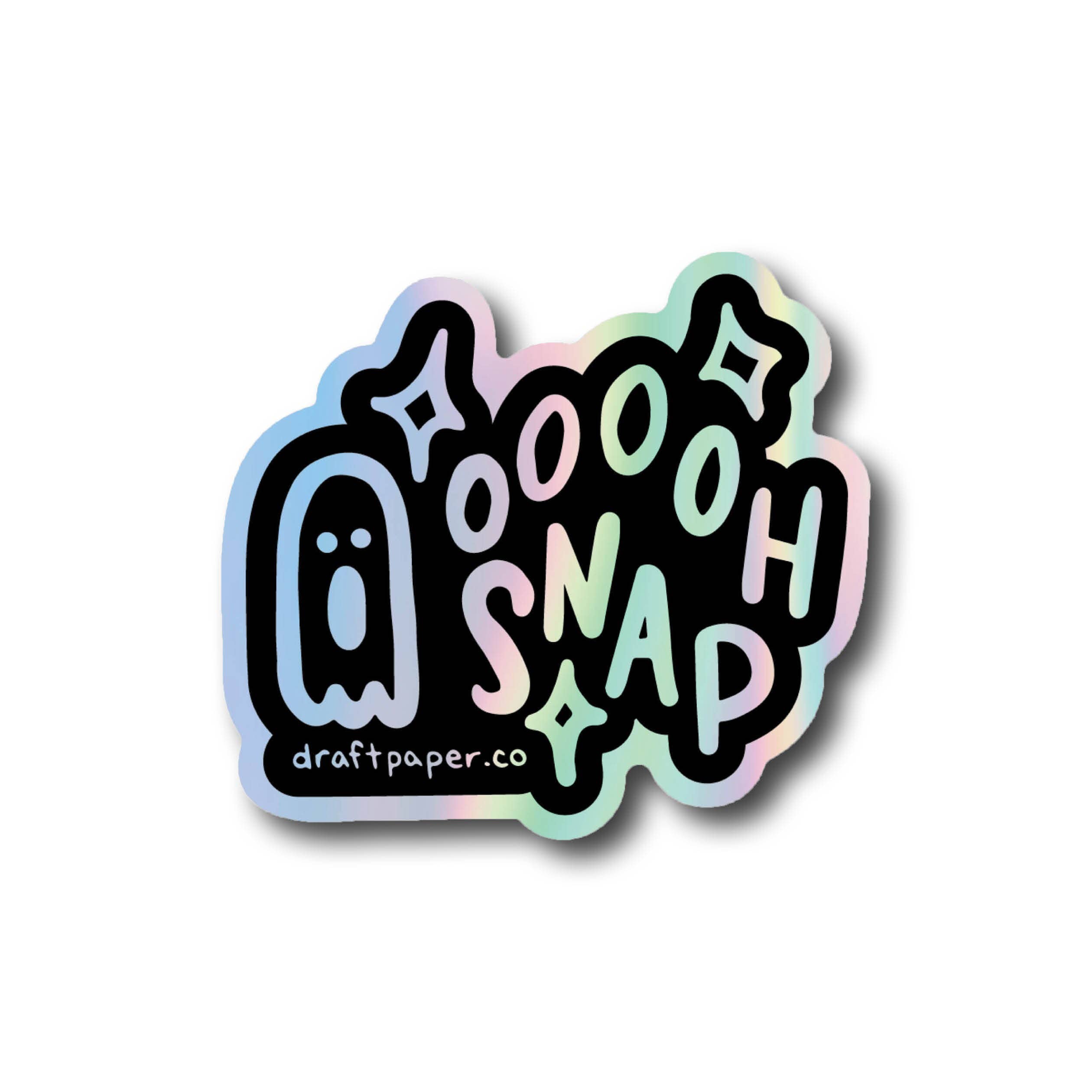 Draft Paper Co. - Vendita all'ingrosso Adesivo - Ooooh Snap • Adesivo in vinile olografico illustrato con fantasmi0
