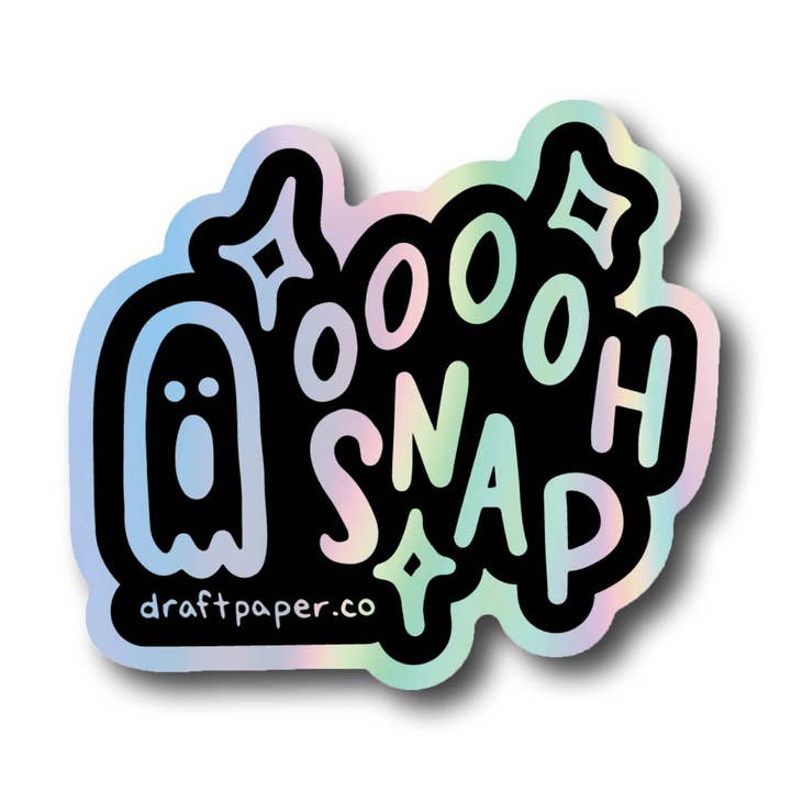 Draft Paper Co. - Vendita all'ingrosso Adesivo - Ooooh Snap • Adesivo in vinile olografico illustrato con fantasmi0