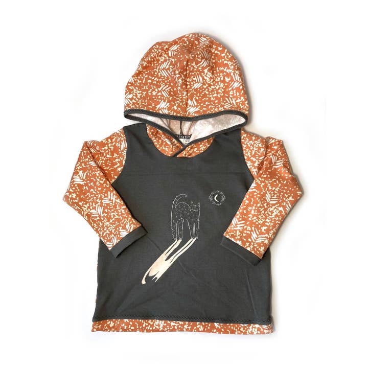 Hoodie: Moonlight Kitty for wholesale by The Tiny Hedgehog