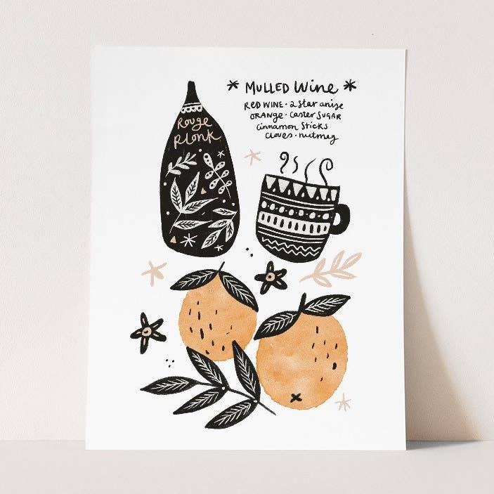 Impression sur le vin chaud, format A4 pour la vente par Juniper Press