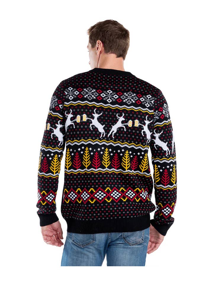 Tipsy Elves – Engroshandel Pullover - Herre – Caribrew Øl Sweater - Herre Fair Isle Juletrøje2