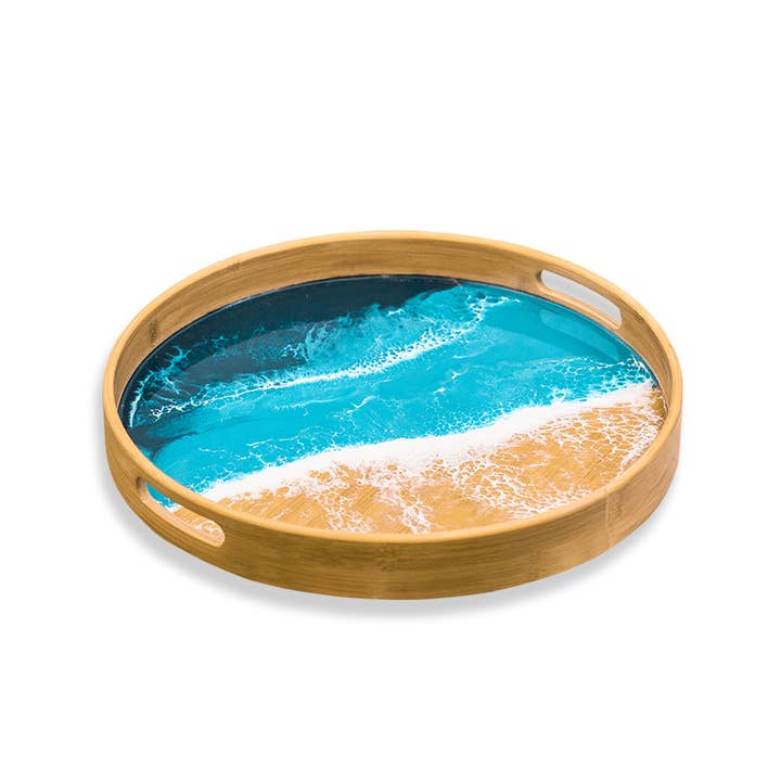 Lynn & Liana Designs - Wholesale Serving Tray - Round Bamboo Resin Serving Trays