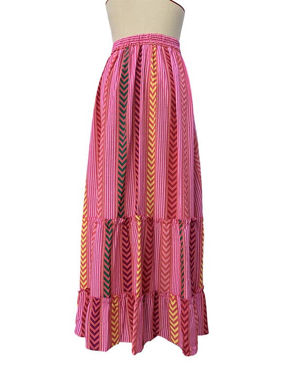 ROJO ROSA Faldas de fondo con vendaje suelto y estampado multicolor de venta al por mayor en Faire5