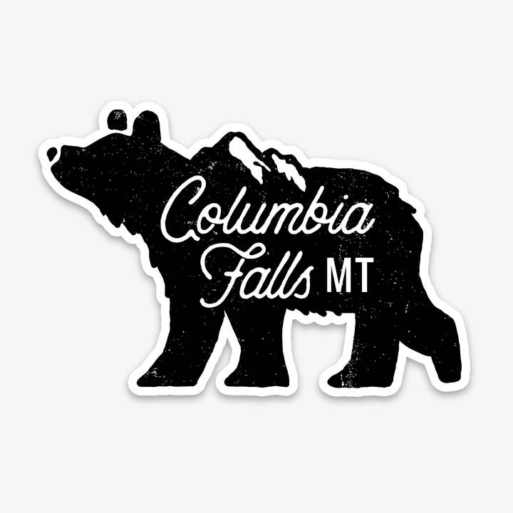 Columbia Falls Bear Die-cut Sticker for wholesale by Summit Supply Shop