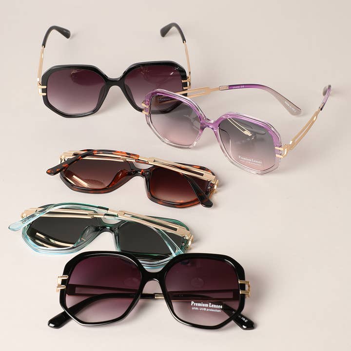 Semi-Transparent Color Gradient Design Sunglasses for wholesale by Fashion City