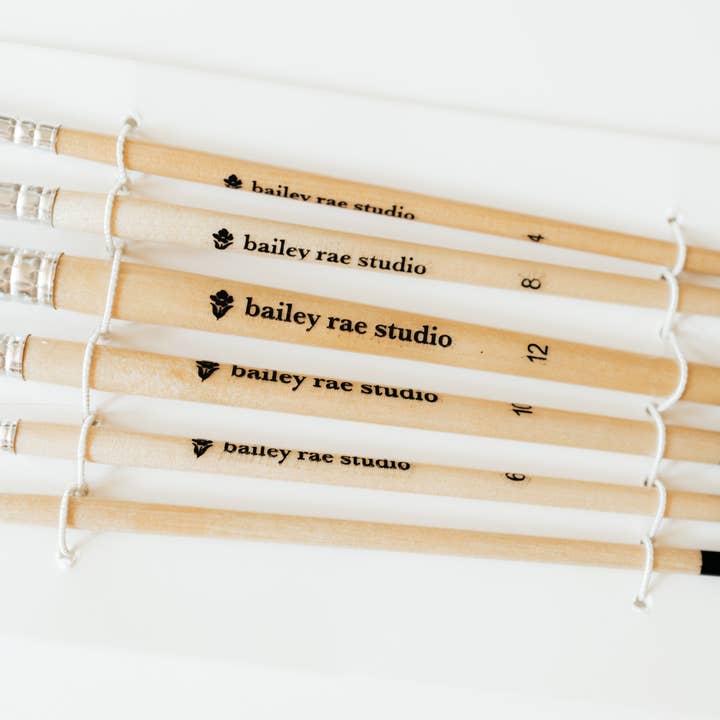 Bailey Rae Studio - Wholesale Watercolor Paint - Round Tip Watercolor Brush Set -- 6 piece8