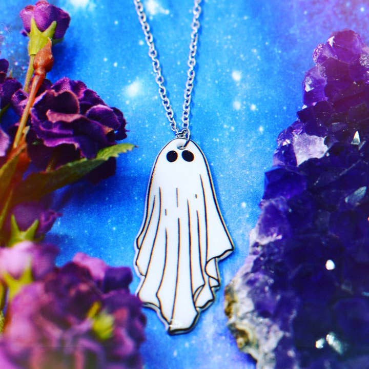 Halskette mit Geisteranhänger, Wicca-Schmuck, gotischer Schmuck, gotische Halskette für den Großhandel von JorieJewelry