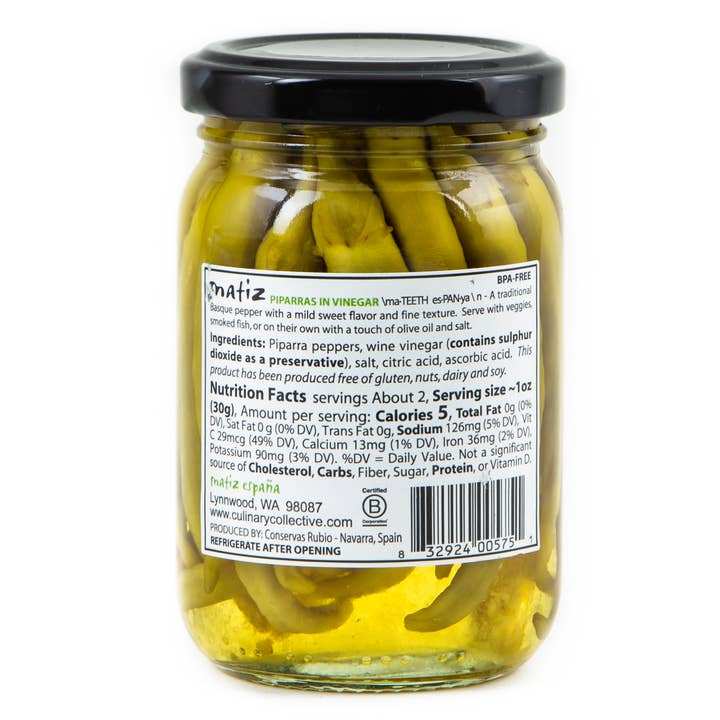 Matiz - Wholesale Pickled Vegetables - Matiz Piparras - 6.4oz