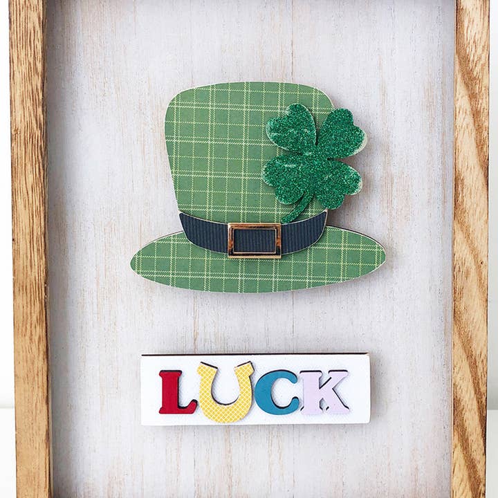 Foundations Decor – wholesale DIY craft kit – Foundations Decor Simply Framed - Glitter Green LUCK DIY kit6