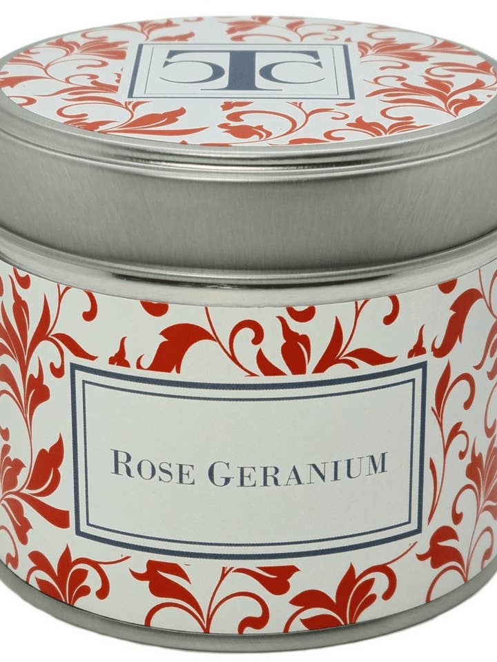 Lata de vela perfumada de gerânio rosa 35 horas por atacado de The Candle Company