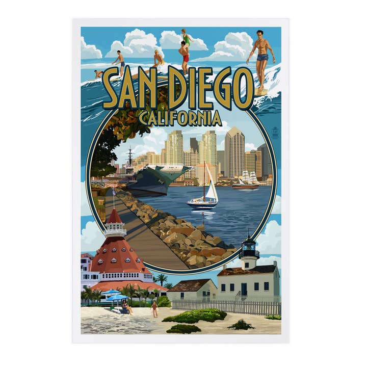 PREMIUM POSTCARDS San Diego, California Montage for wholesale by Lantern Press