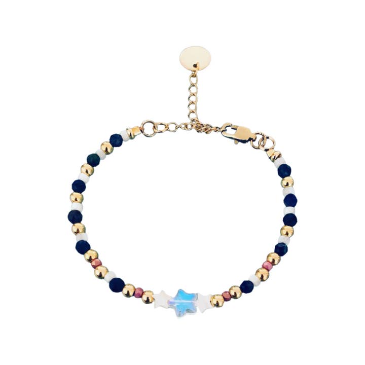 Clovers - Wholesale Charm/Dangle Bracelet - Phosphorescent star and beads bracelet
