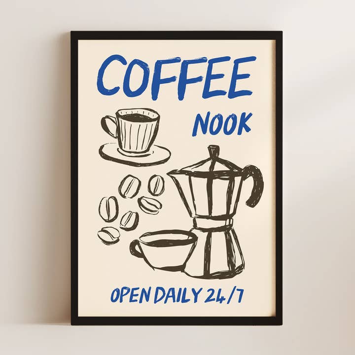 Koffiehoek Muurkunst Print voor wholesale door Alluvion