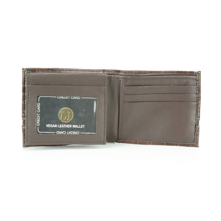 Leather Impressions Inc - Wholesale Wallet - Men's - Crocodile Embossed Vegan Wallet with Solid Band VL 9044