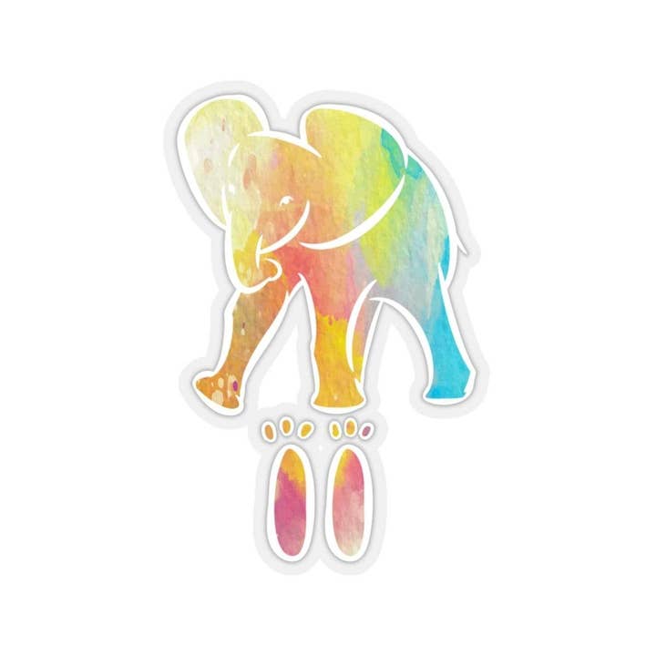 Elephant Stickers - Watercolor Rainbow for wholesale by Mila Inspired LLC