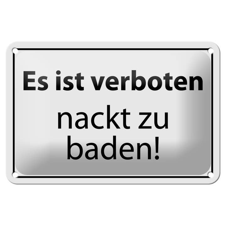 Femer – Sinal por atacado – Lata Sign note 18x12cm Proibido tomar banho a nu