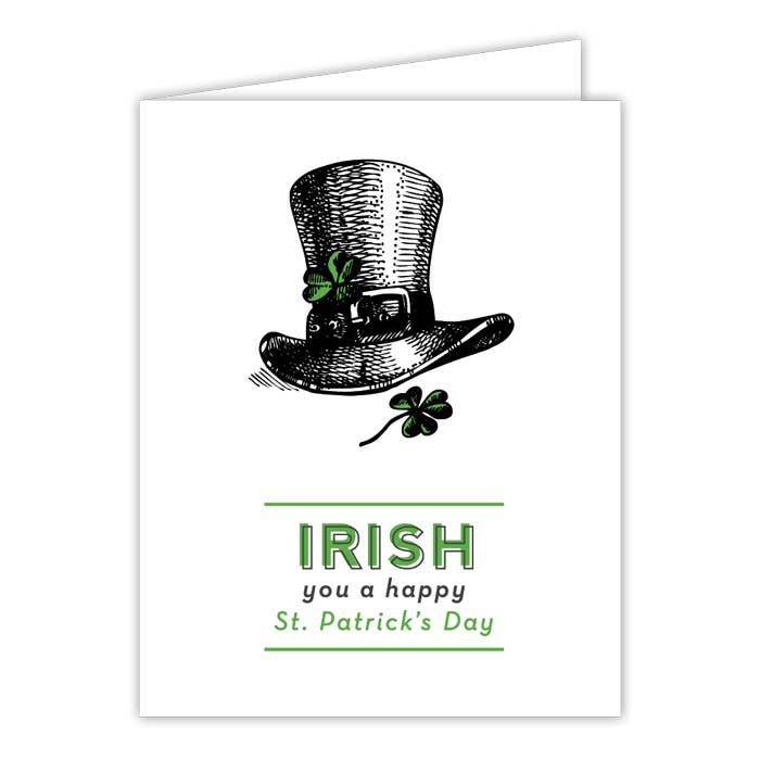 Biglietto di auguri Irish you a Happy St. Patrick's Day Tophat per la vendita all'ingrosso da parte di RosanneBeck Collections