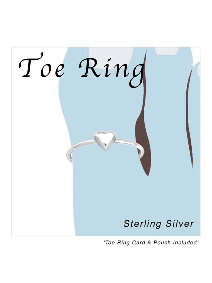 Sterling Silver Heart Adjustable Toe Ring - SS for wholesale by Zoey Simmons