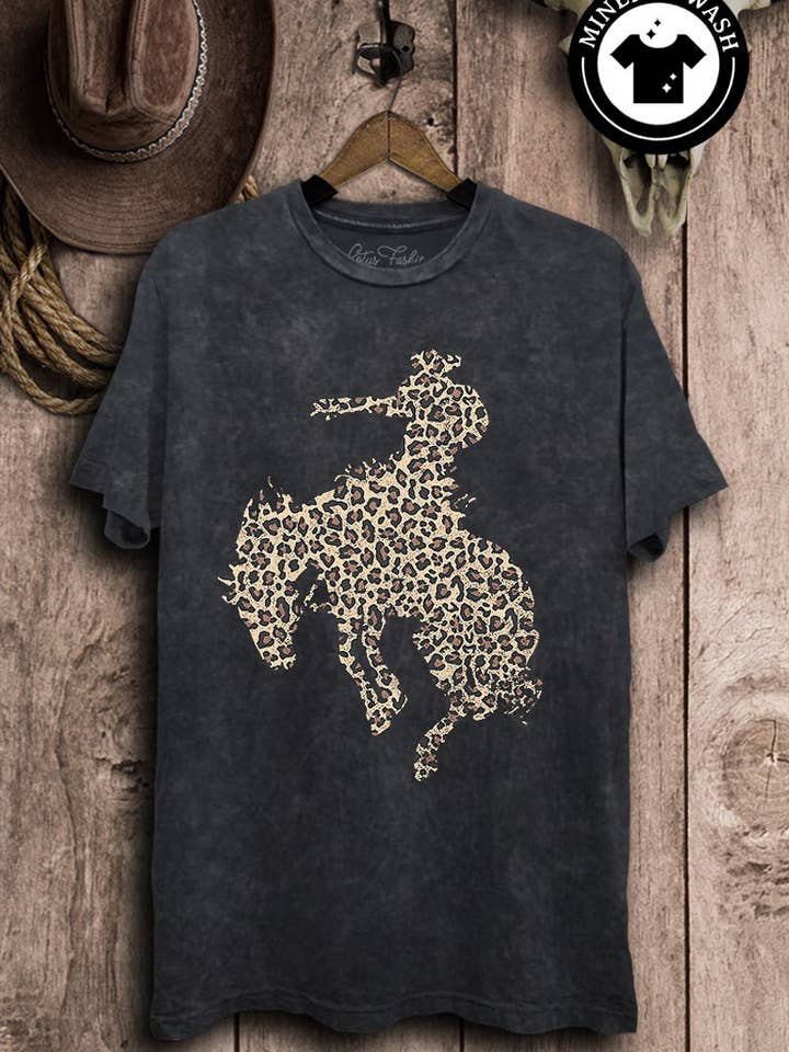 Rodeo Cowboy Graphic Top for wholesale by Lotus Fashion Collection