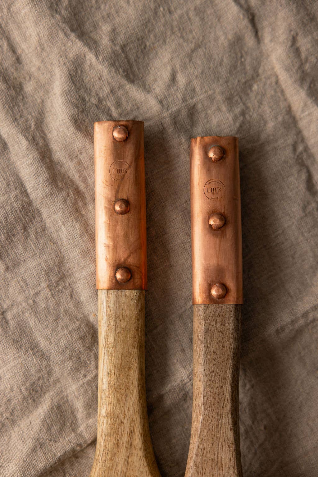 Coppermill Kitchen LLC - Wholesale Serving Utensil - Vintage Inspired Wood Serving Utensils with Copper Details2
