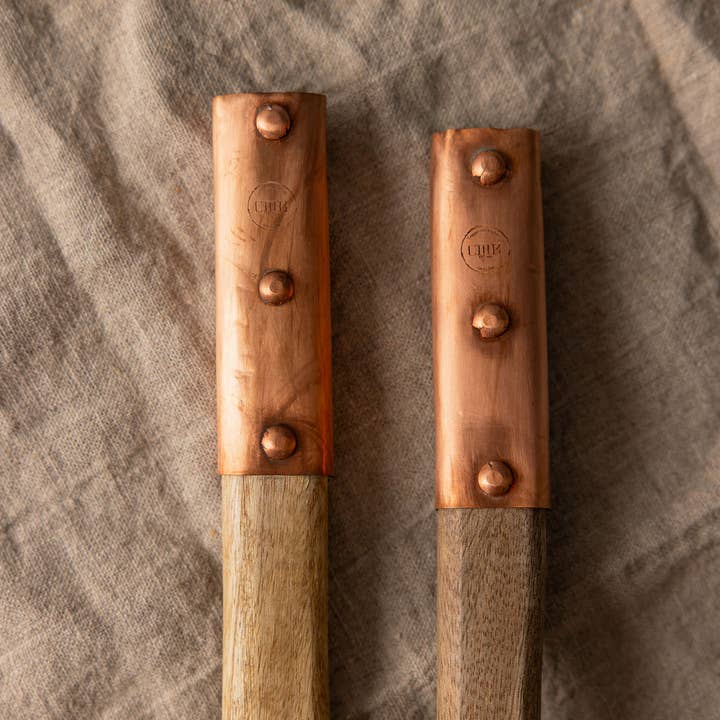 Coppermill Kitchen LLC - Wholesale Serving Utensil - Vintage Inspired Wood Serving Utensils with Copper Details2