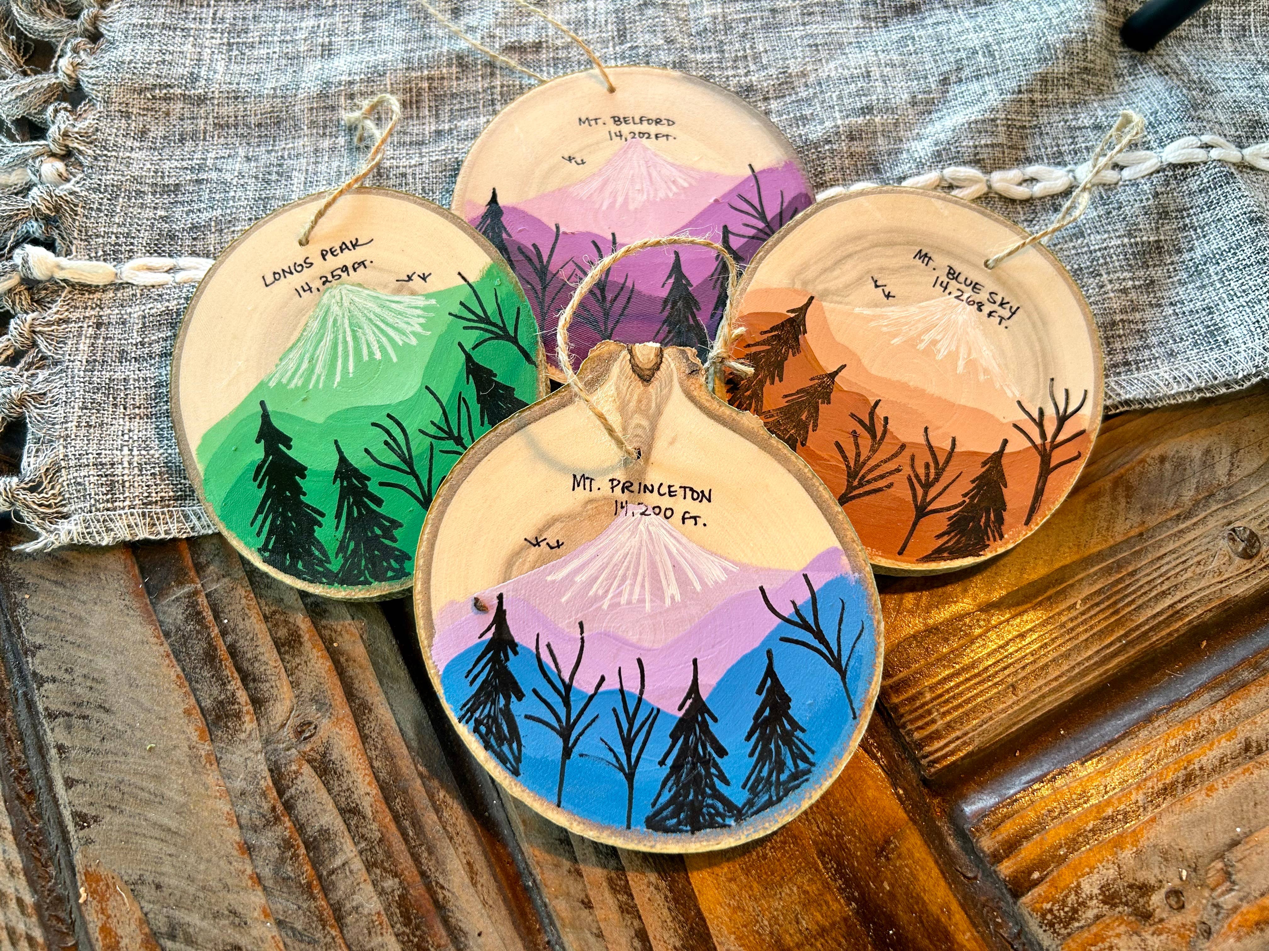 Parks Art Collection - Wholesale Ornament - Hand Painted Mountain Town Ornaments, Any Town or Mountain3