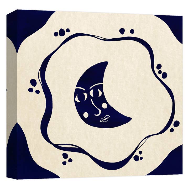Dizzy Moon Décoration murale sur toile 22 x 22 po pour la vente par PTM Images