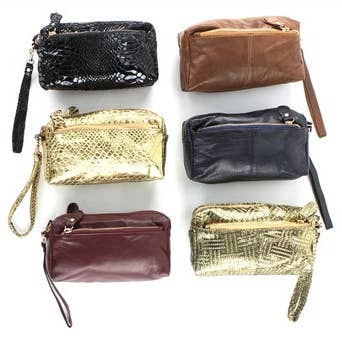 Ensemble de 6 bracelets avec fermeture éclair - Couleurs variées pour la vente par Leather Impressions Inc