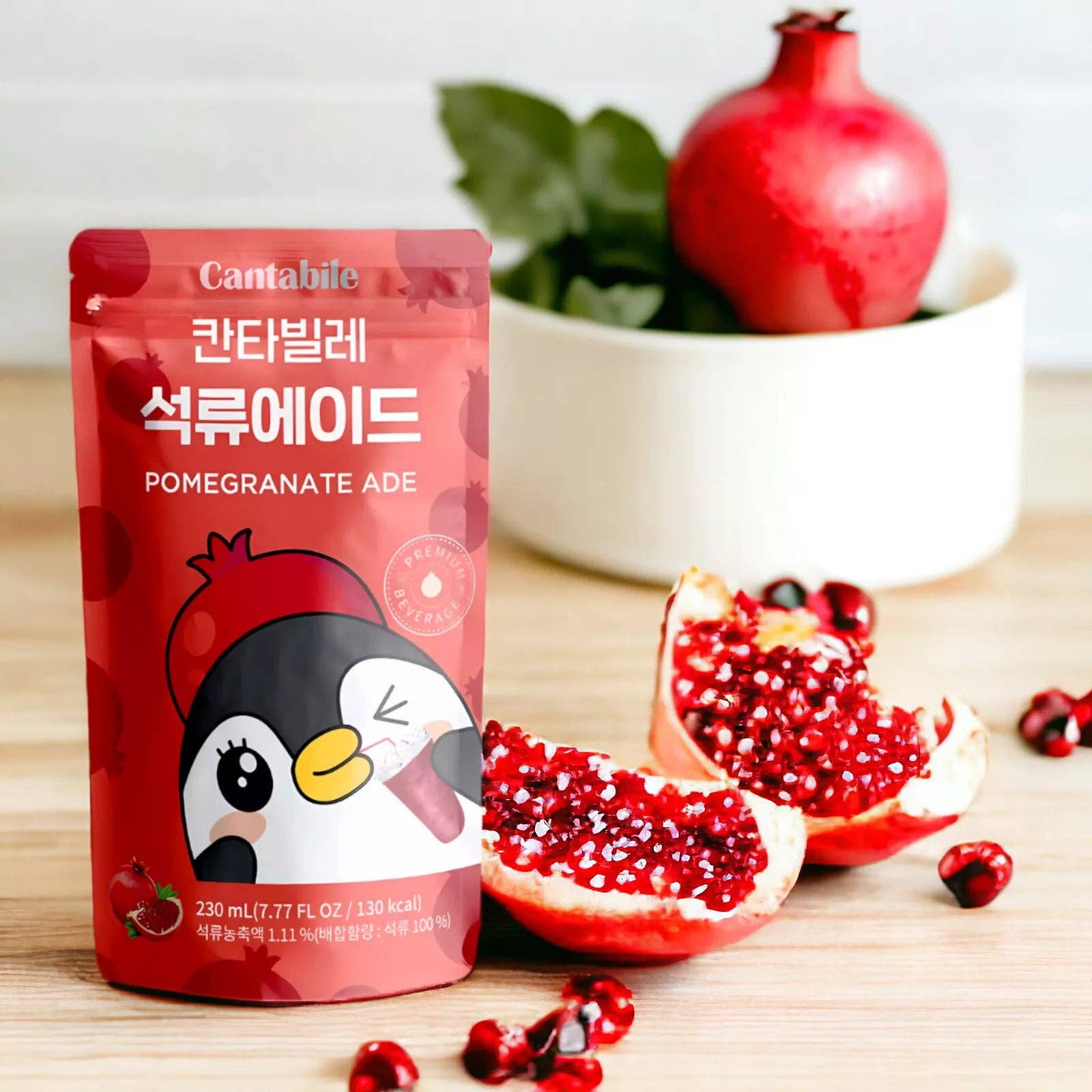 Global Bite Co - Wholesale Fruit Juice - Cantabile Pomegranate Ade Pouch Drink pack of 10x230ml (Korea)1
