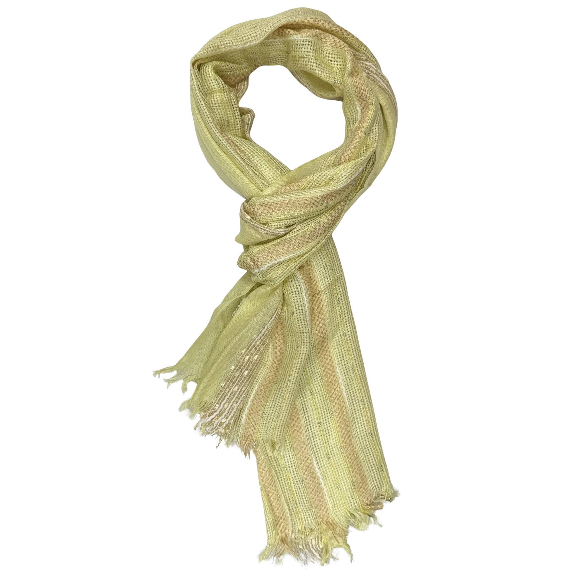 Treasure Jewelry - Wholesale Scarf - Women's - Hand-Loomed Viscose-Blend Tassel Scarf – Plaid & Striped14