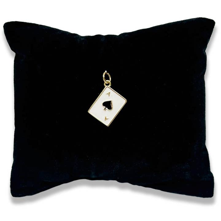 Guerrilla Charm - Wholesale Individual Charm/Pendant - 18k Gold and Enamel Ace Playing Card Charms, 19 x 12 mm4