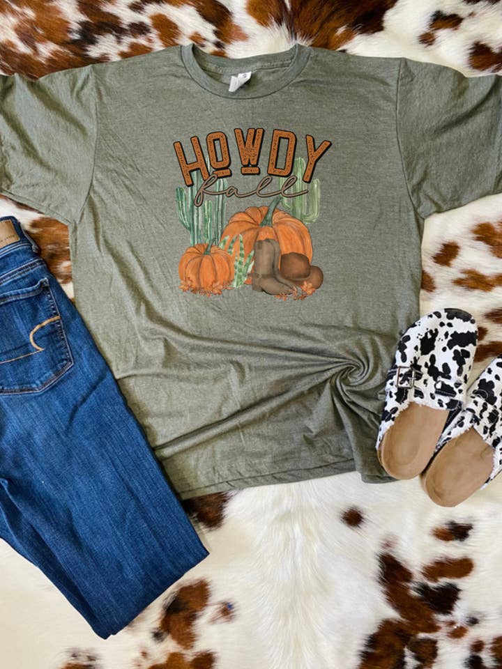 Howdy Fall t-shirt voor wholesale door Cute As A Rustic Button