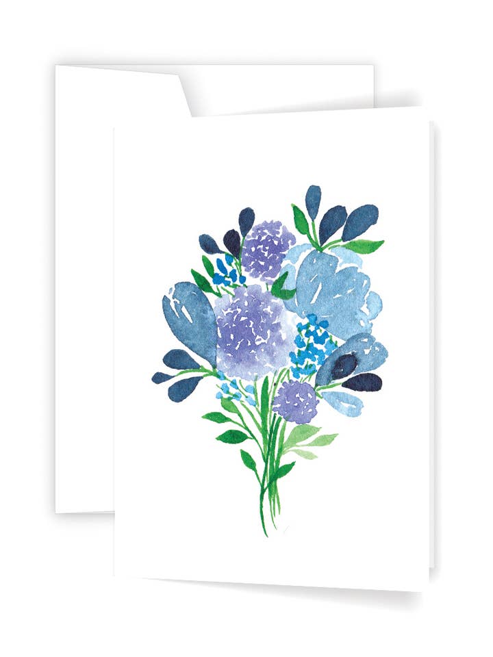 Blue Bouquet Greeting Card for wholesale by Ellen Walsh Designs