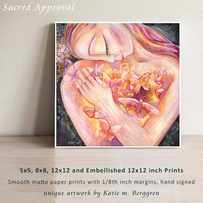 Katie m. Berggren art & design, LLC - Wholesale Art Print - Sacred Approval - Woman with Butterflies Self-Love art print