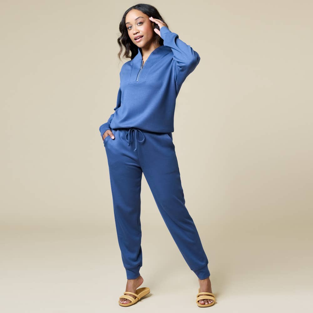 Softies – wholesale Mjukisset – Dam – Athleisure DreamTech 1/4 Zip Jogger Set för kvinnor16