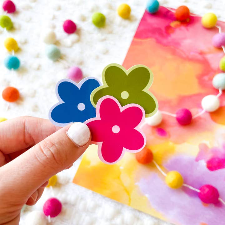 Retro Flower Sticker Set for wholesale by Lauren’s Print Shoppe