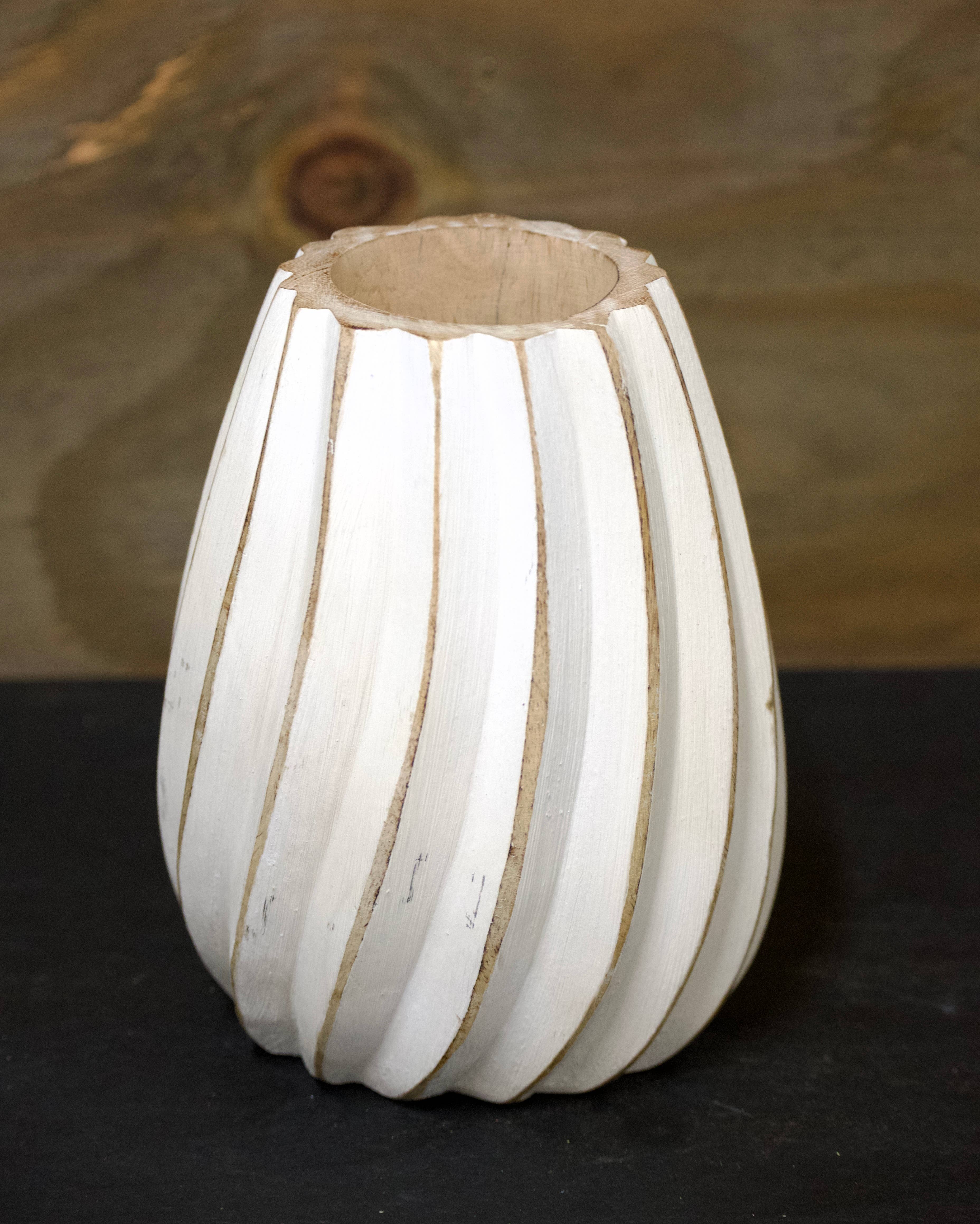 Wholesale Home Decor - Wholesale Vase - Spiral Wood Vase 4x4x6in1